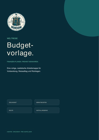 Cover der Weltreise Budgetvorlage